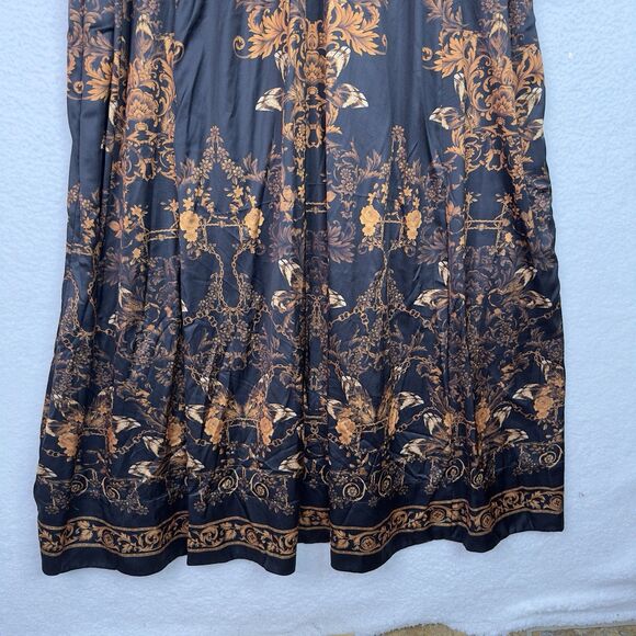 City Chic Ivanna Maxi Dress Black Gold‎ Scarf Print Plus 22 XL Boho Romantic NWT - Picture 5 of 16